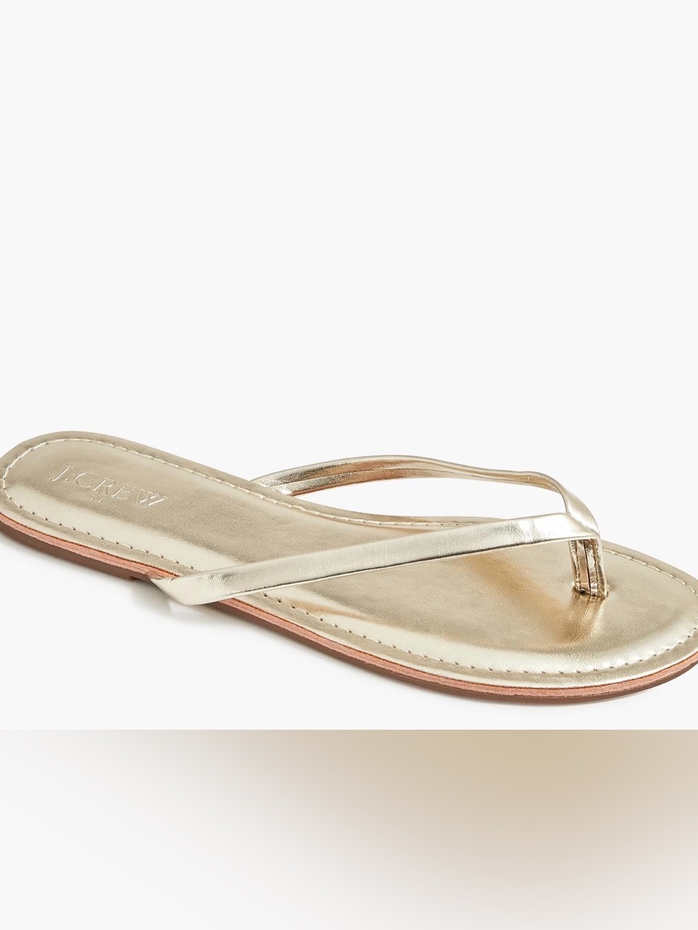 J. Crew Factory.Metallic Gold Easy summer flip-flops.7.NWT.